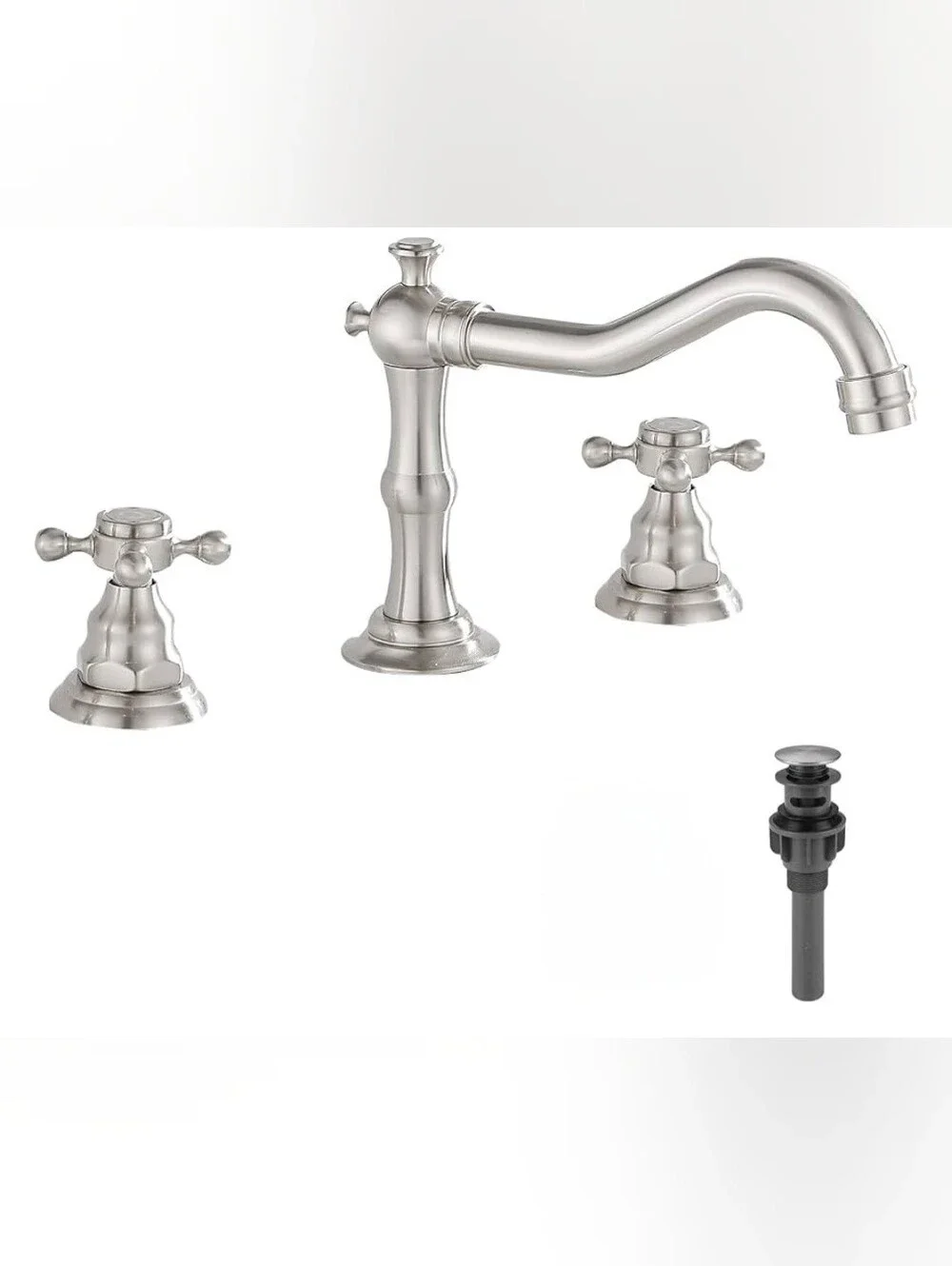 Brushed Nickel Two-Handle Widespread Bathroom Faucet